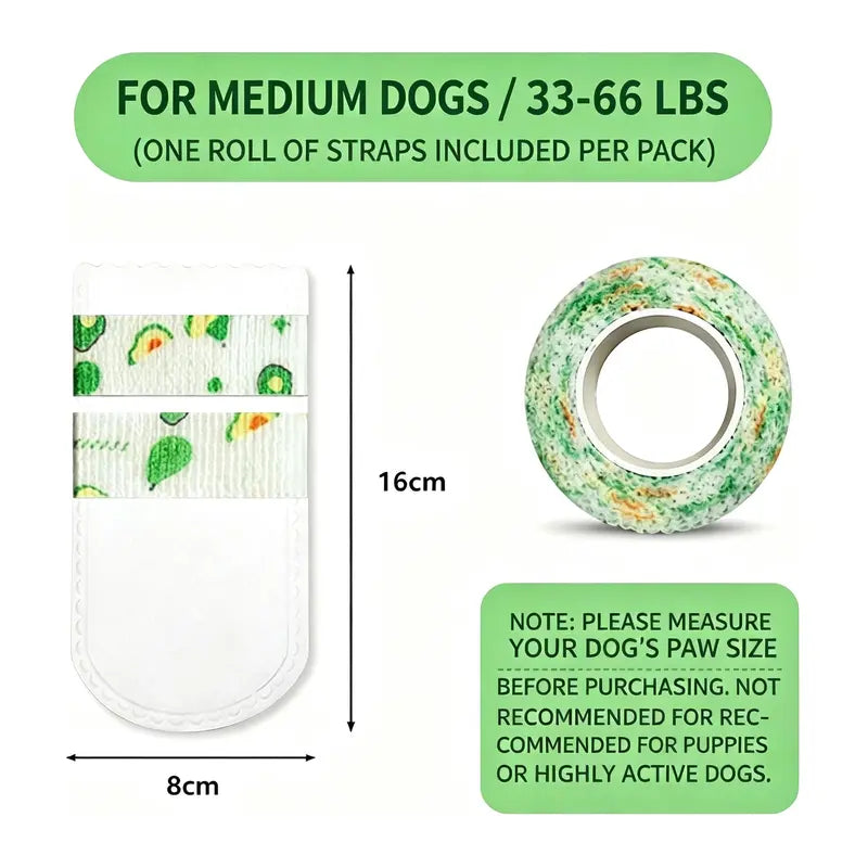 Disposable Dog Boots for Paw Protection - 20 Pack Adjustable Self-Adhesive Pet Shoes for Indoor and Outdoor Use