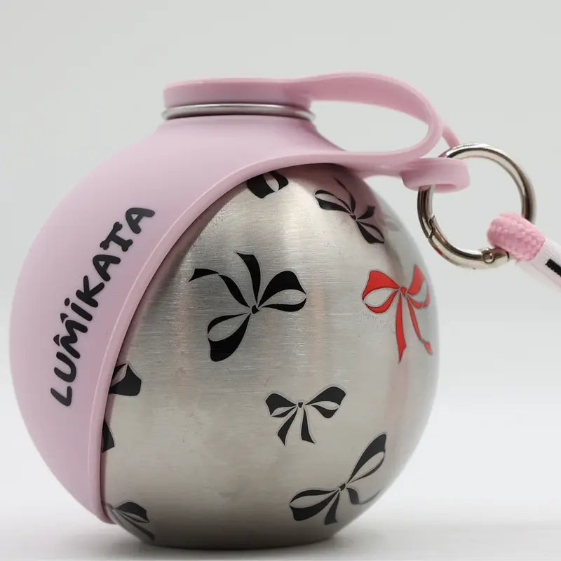 Lumikata 2-in-1 Portable Dog Water Bottle with Silicone Foldable Bowl - 10 oz Stainless Steel, Leak-Proof Design for Small Dogs
