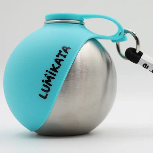 Lumikata 2-in-1 Portable Dog Water Bottle with Silicone Foldable Bowl - 10 oz Stainless Steel, Leak-Proof Design for Small Dogs